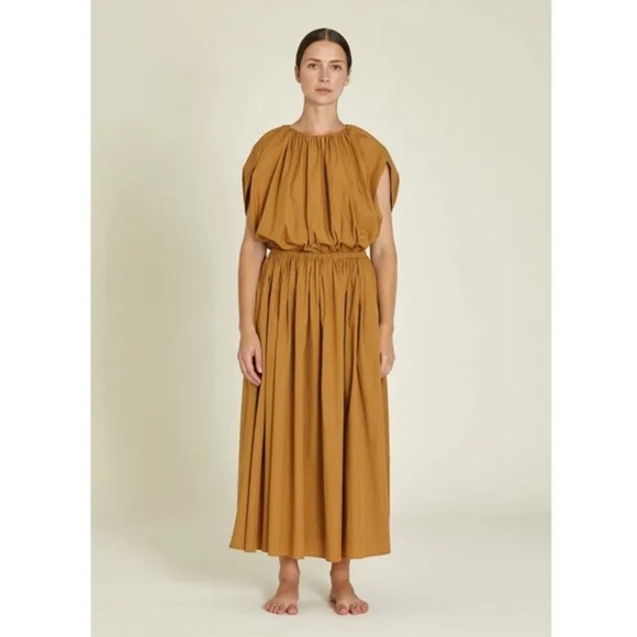Black Crane Dresses & Skirts - Black Crane Organic Cotton Poplin Shell Dress | Camel Tan - Size Small